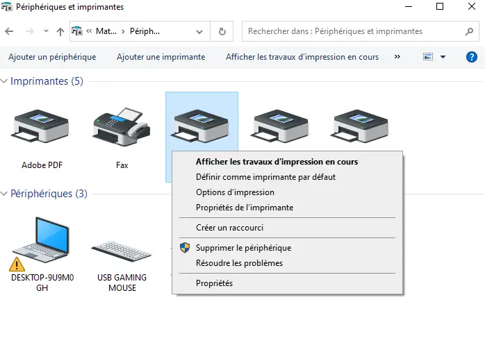 pourquoi imprimante Canon n'imprime plus depuis mon pc