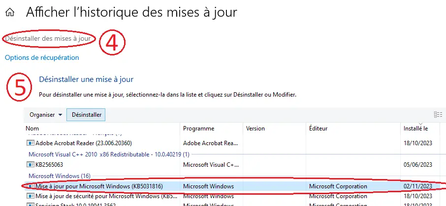 pourquoi problème imprimante suite à une mise à jour Windows11